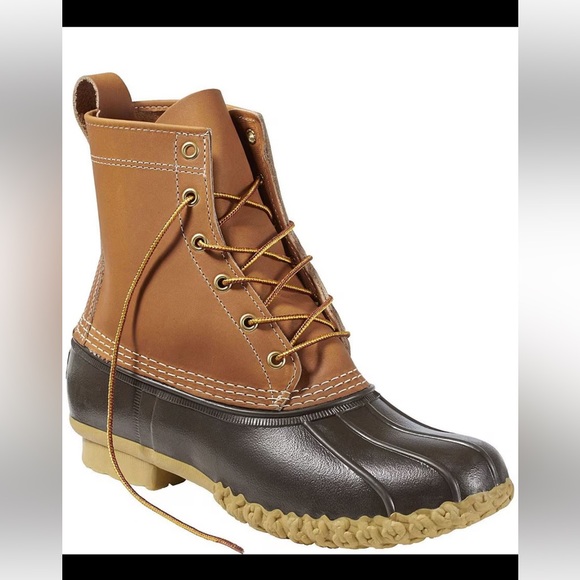 L.L.Bean Womens Bean Waterproof Boots Size 8M Tan Black Rubber Outdoors Gorpcore